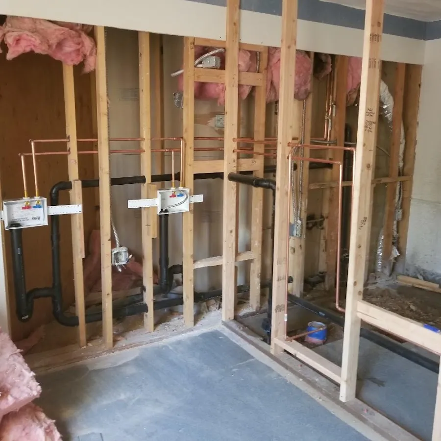 Copper pipe rough-in and plumbing installation in Plainfield
